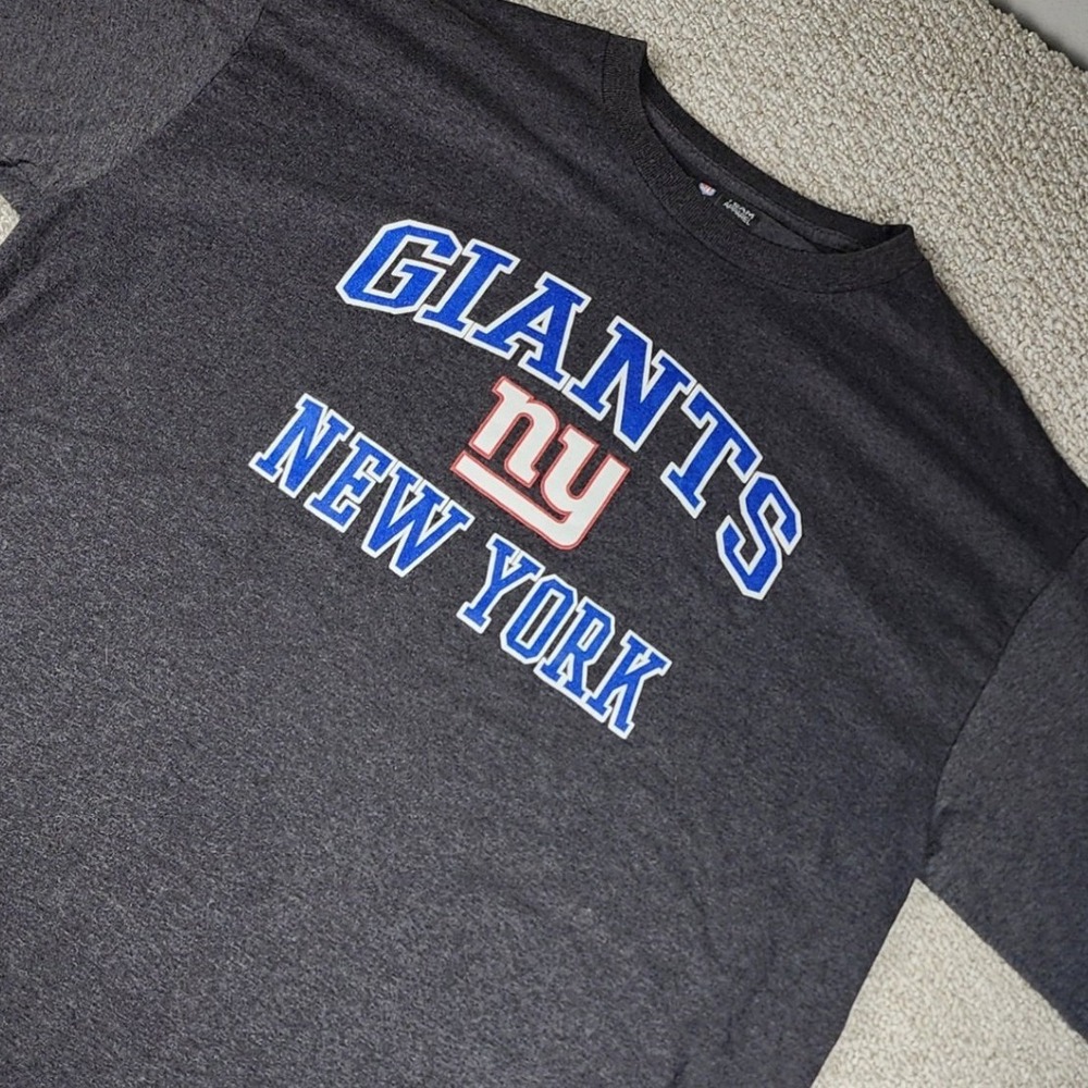 NFL Team Apparel New York Giants Shirt XL Football Fan Gear Charcoal Heather Tee